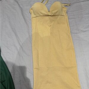 Wolford Yellow Midi Bodycon Dress with Sweetheart Neck S /B cup